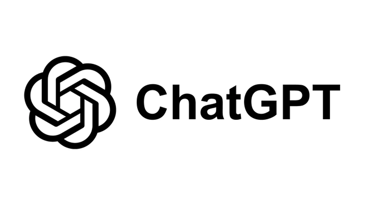 The black OpenAI knot logo beside the word ChatGPT in black letters on a white background.