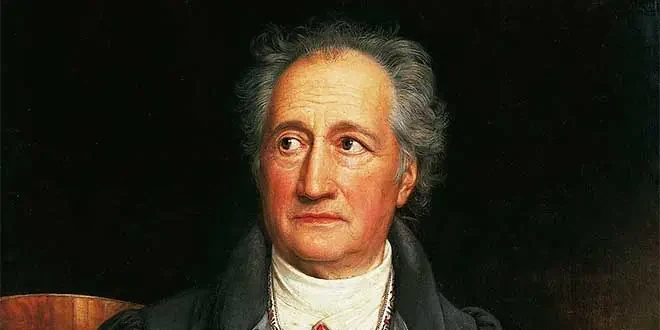 Painted portrait of an older man with gray hair and dark eyes, looking toward one side, in a dark coat with a white cravat and a thin chain across the chest, against a dark background.