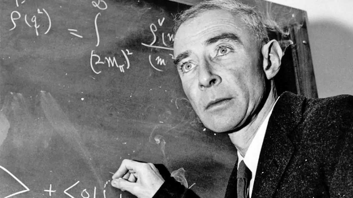 J. Robert Oppenheimer portrait beside an unknown IQ score evidence marker